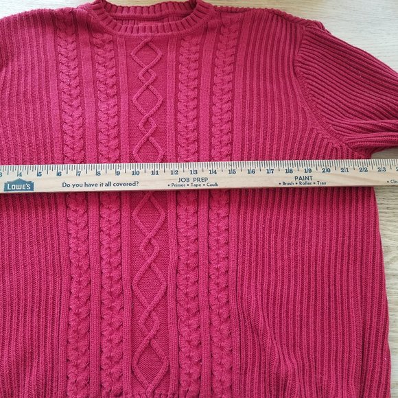 Chaps Denim Men's Long Sleeve Sweater Large Red Cotton EUC - Picture 5 of 9